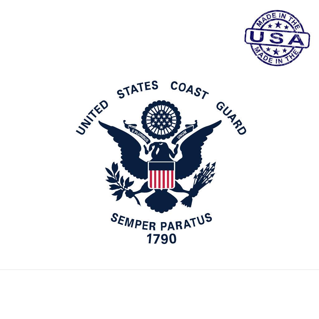 United States Coast Guard Semper Paratus Flag Sticker (7" x 4") - Military Republic