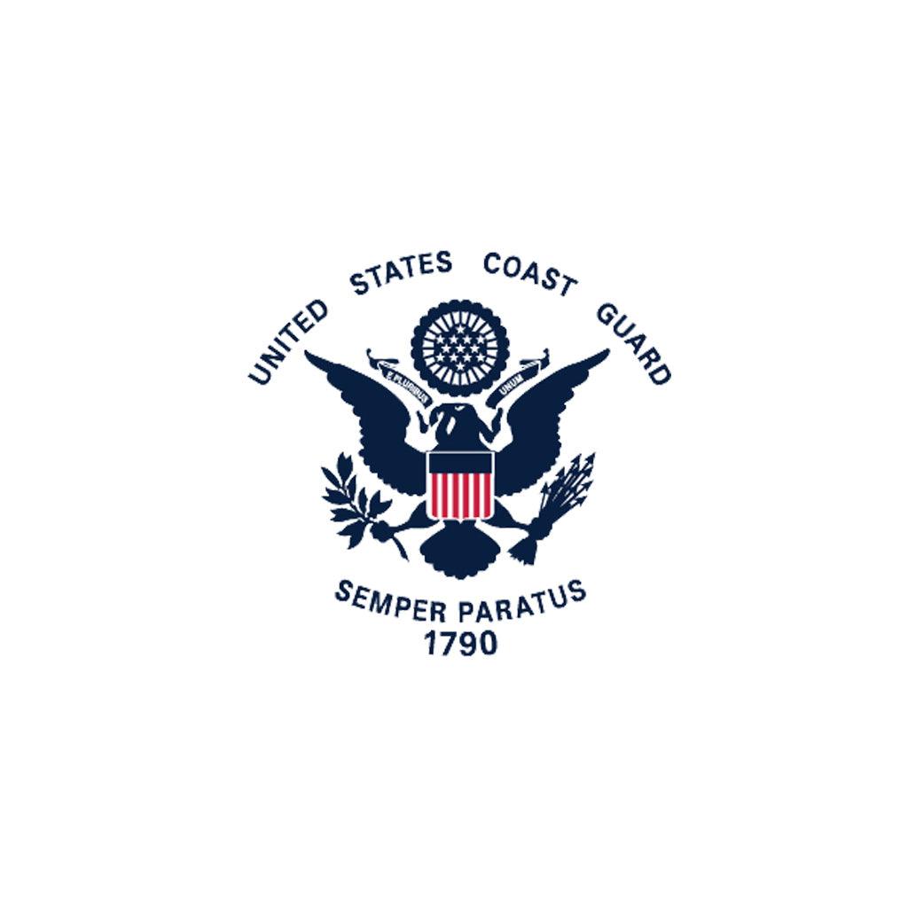 United States Coast Guard Semper Paratus Mini Flag Sticker (3.5" x 2") - Military Republic