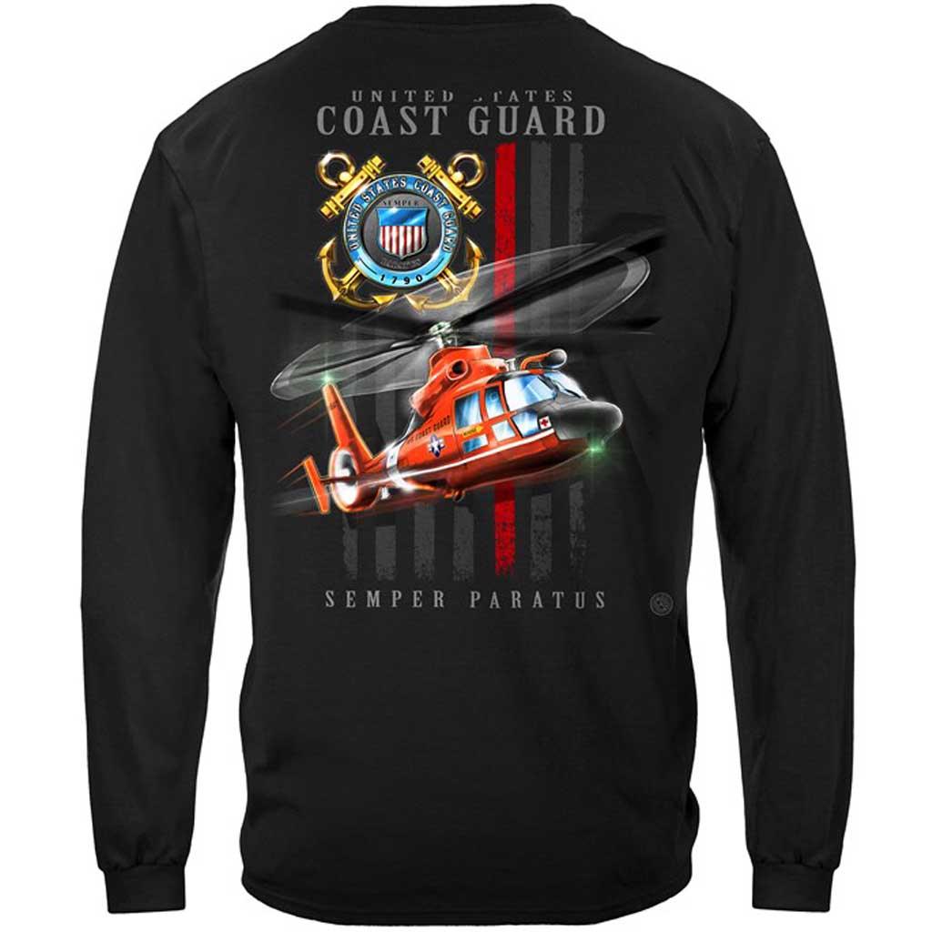 U.S. Coast Guard Patriotic Flag Long Sleeve Shirt - Military Republic
