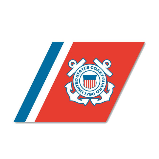 United States Coast Guard Racing Stripe Logo Magnet (5.88" x 3.58") - Military Republic