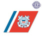 United States Coast Guard Racing Stripe Logo Magnet (5.88" x 3.58") - Military Republic