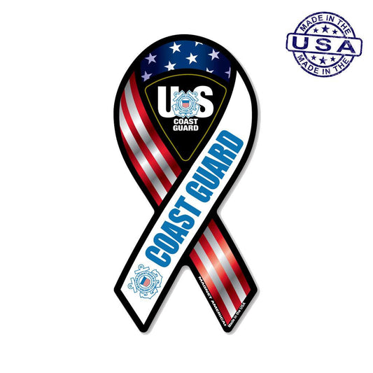 United States Coast Guard Red, Blue & White Ribbon Magnet (2" x 4") - Military Republic