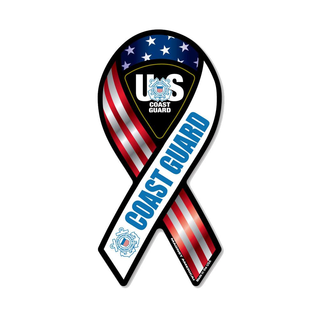 United States Coast Guard Red, Blue & White Ribbon Magnet (2" x 4") - Military Republic
