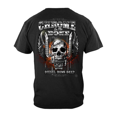 "Chrome the Bone Diesel Runs Deep" Trucker T-shirt - Military Republic