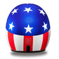 Captain America Patriotic 3/4 Shell Motorcycle Helmet - Military Republic