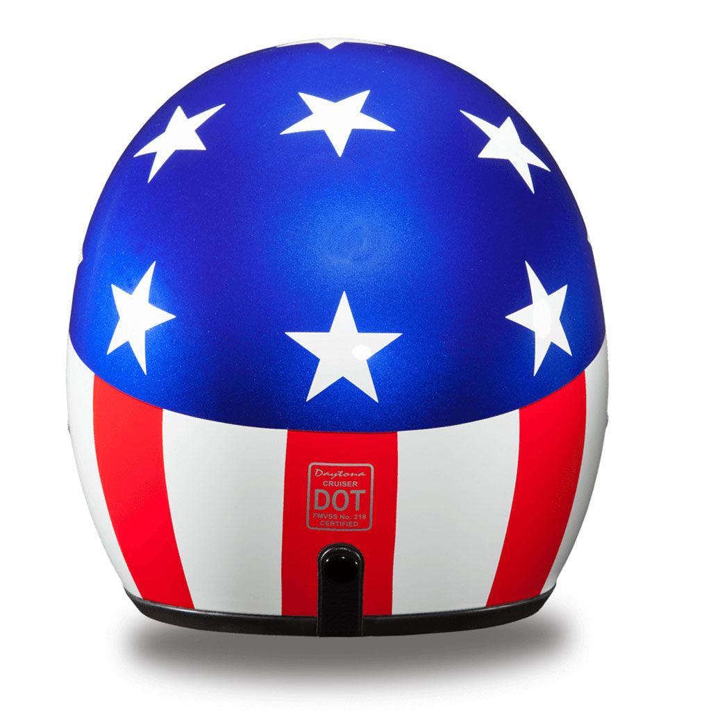 Captain America Patriotic 3/4 Shell Motorcycle Helmet - Military Republic