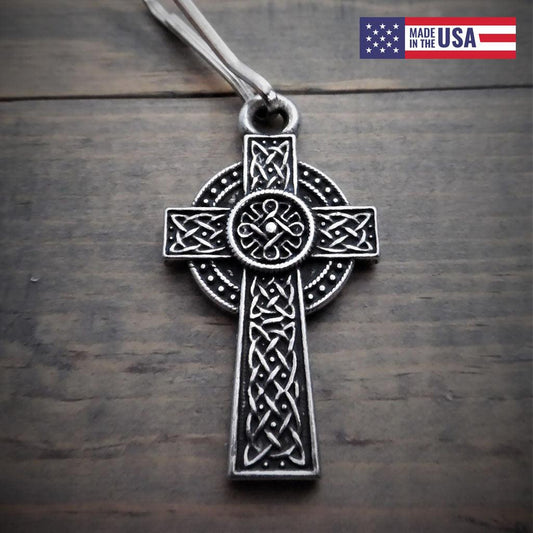 Celtic Cross Motorcycle Guardian Zipper Pull - Military Republic