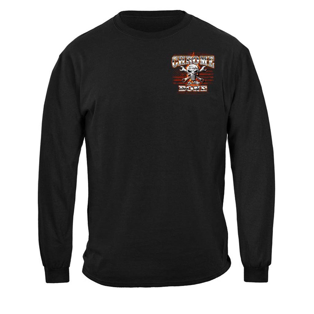 Chrome to The Bone American Night Train Trucker Long Sleeves - Military Republic