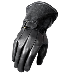 Classic Deerskin Motorcycle Gauntlet Gloves - Military Republic