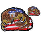 Big Claws Eagle and Flag Embroidered Patriotic Iron on Large Patch - Military Republic