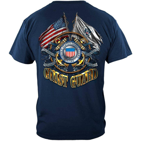 Coast Guard Double Flag T-Shirt - Military Republic