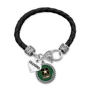 Custom U.S. Army Leather Bracelet for Grandma - Military Republic