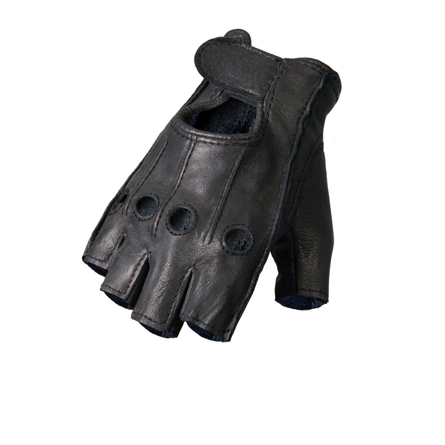 Deerskin Fingerless Motorcycle Gloves - Military Republic