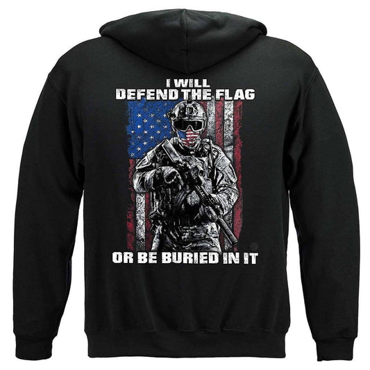 Defend Or Be Buried Or Be Buried In It Premium Hoodie - Military Republic