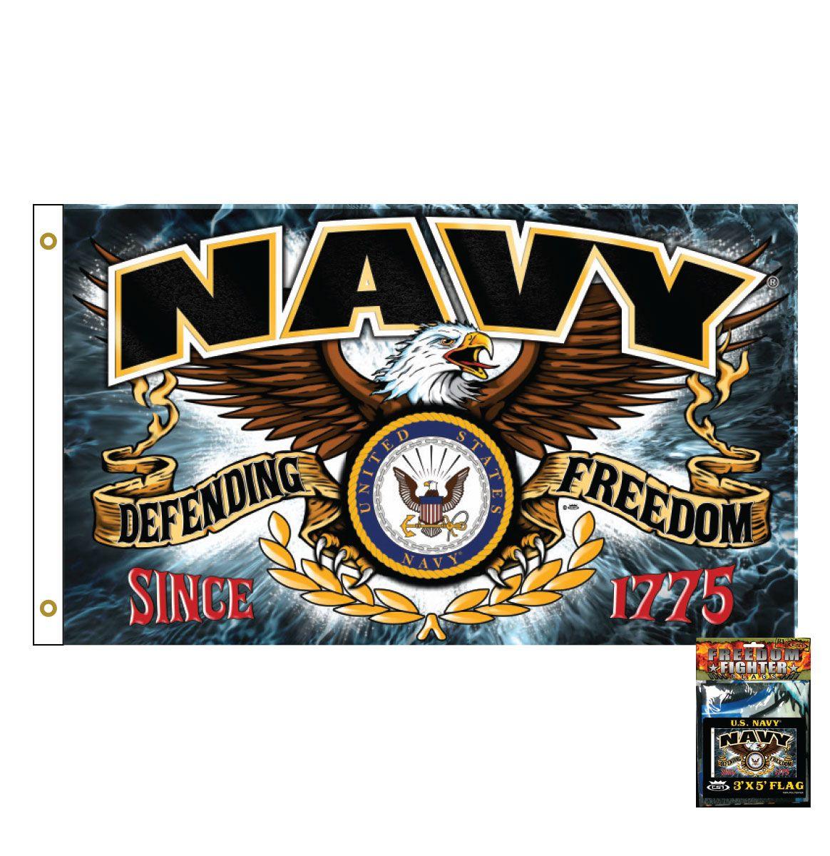 Defenders U.S. Navy 3' x 5' Polyester Flag - Military Republic