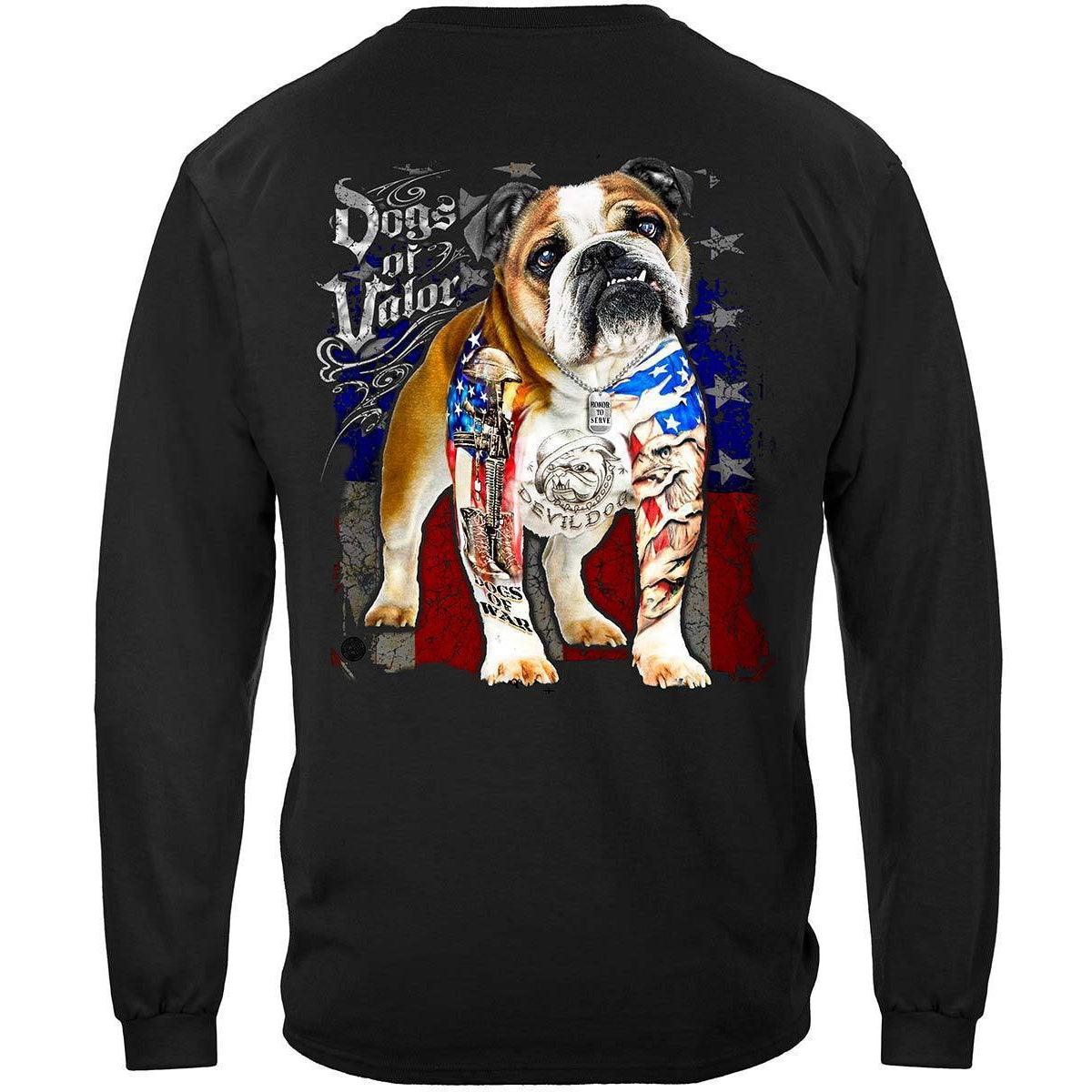 Dogs Of Valor Bull Dog Premium Long Sleeve - Military Republic