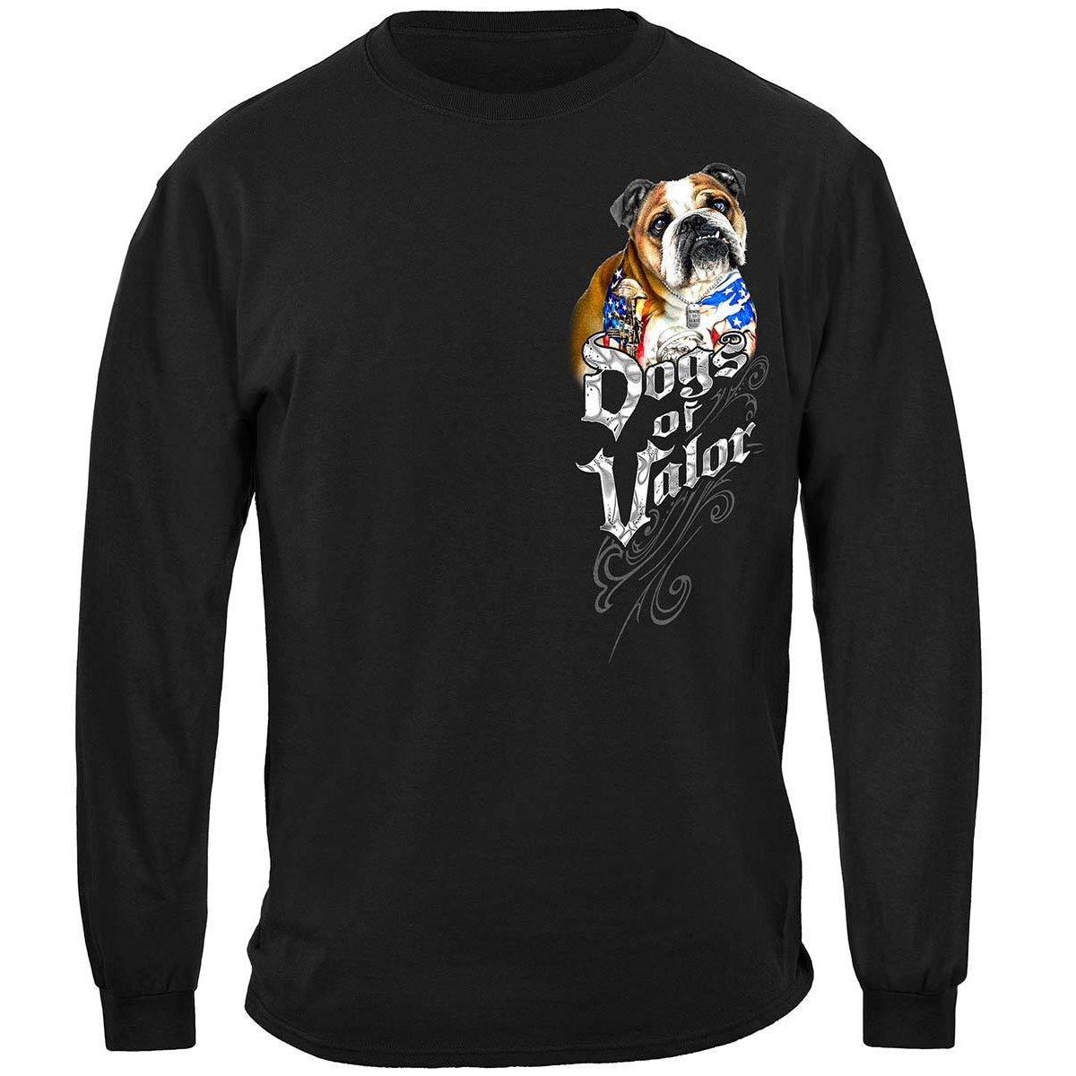 Dogs Of Valor Bull Dog Premium Long Sleeve - Military Republic