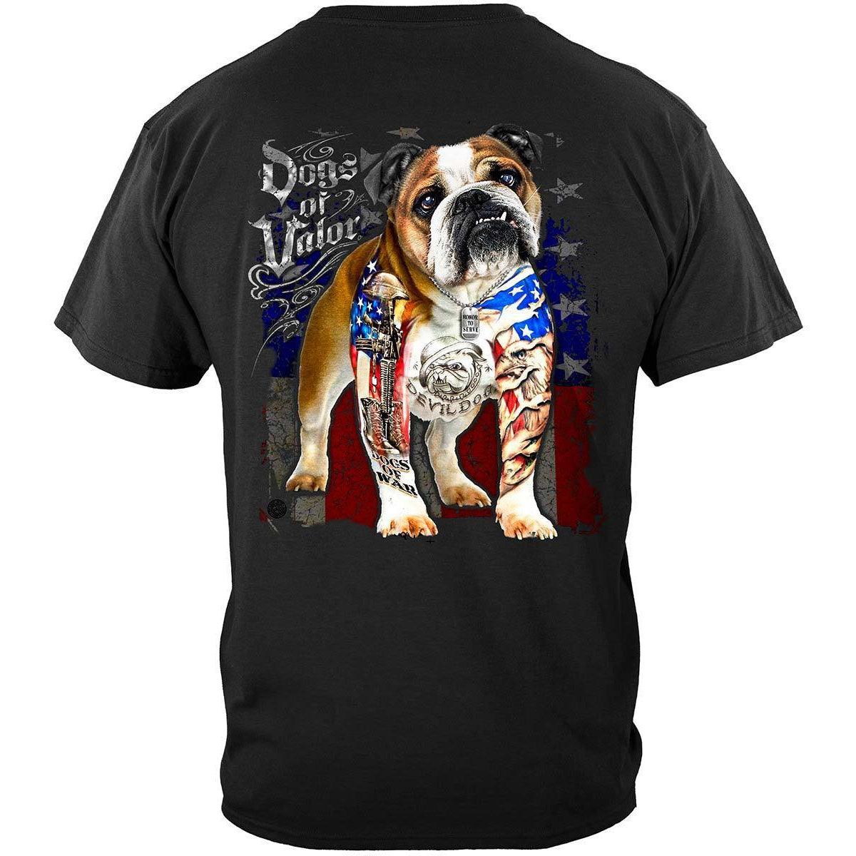 Dogs Of Valor Bull Dog Premium Long Sleeve - Military Republic