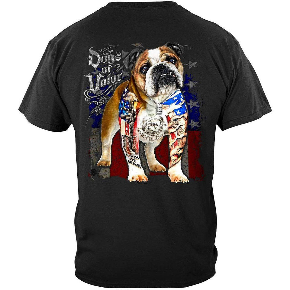 Dogs Of Valor Bull Dog Premium T-Shirt - Military Republic