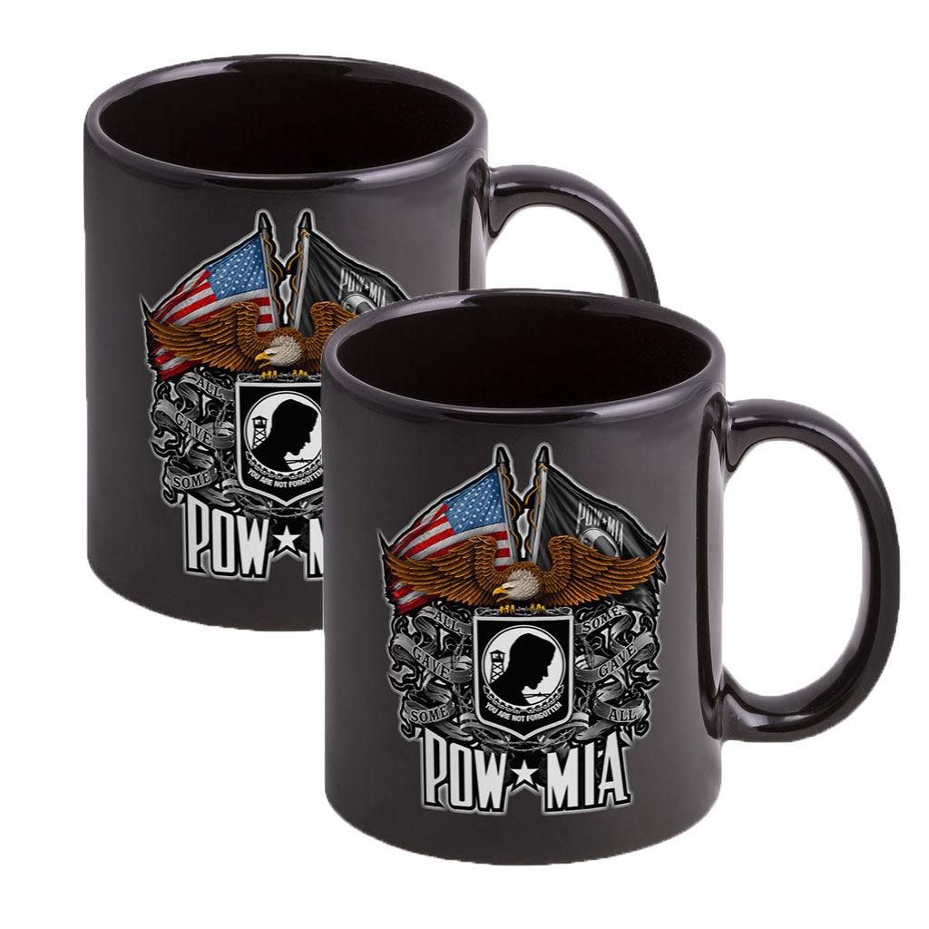 Double Flag Eagle POW Stoneware Mug Set - Military Republic