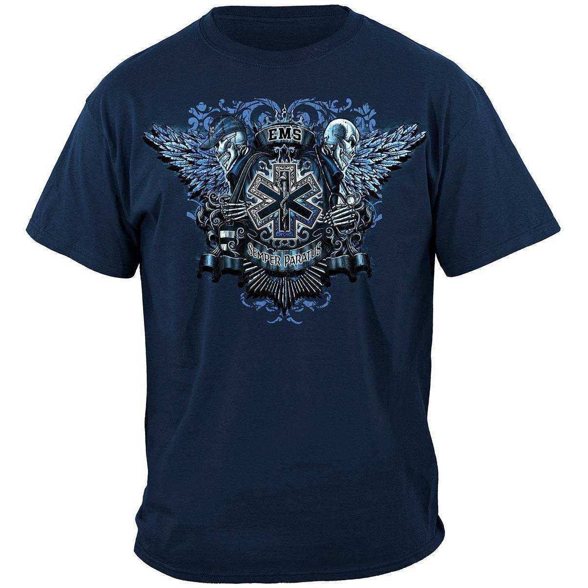 EMS Skull Wings Full Premium T-Shirt - Military Republic