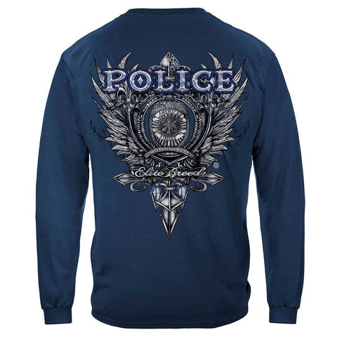 United States Elite Breed Police Crest Silver Foil Premium Hoodie - Military Republic