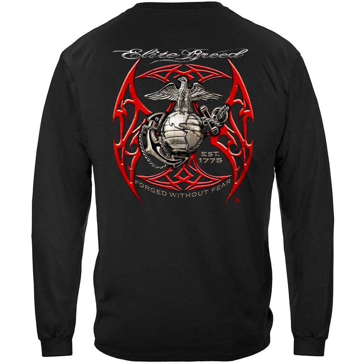 Elite Breed USMC Red Blades Silver Foil Premium Hoodie - Military Republic