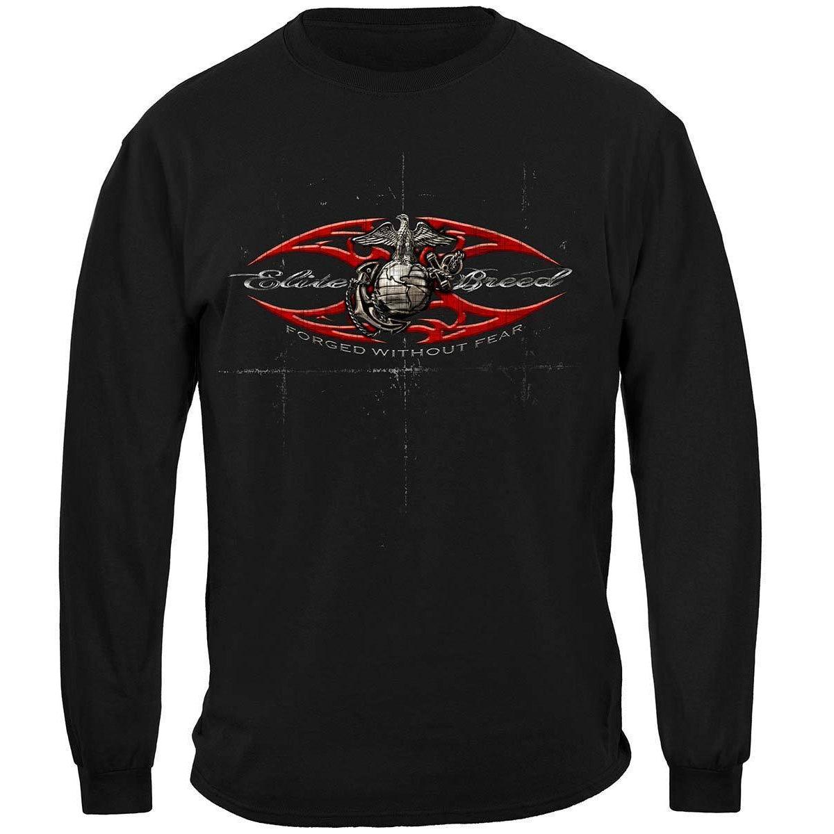 Elite Breed USMC Red Blades Silver Foil Premium Hoodie - Military Republic