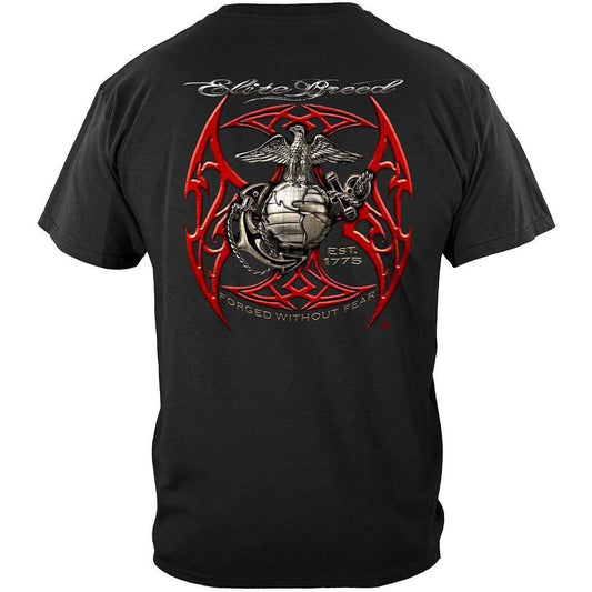 Elite Breed USMC Red Blades Silver Foil Premium T-Shirt - Military Republic