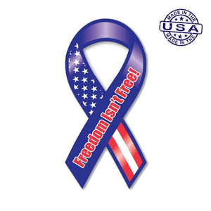 United States Patriotic Freedom isn't Free Red, White & Blue Ribbon Magnet (3.88" x 8") - Military Republic