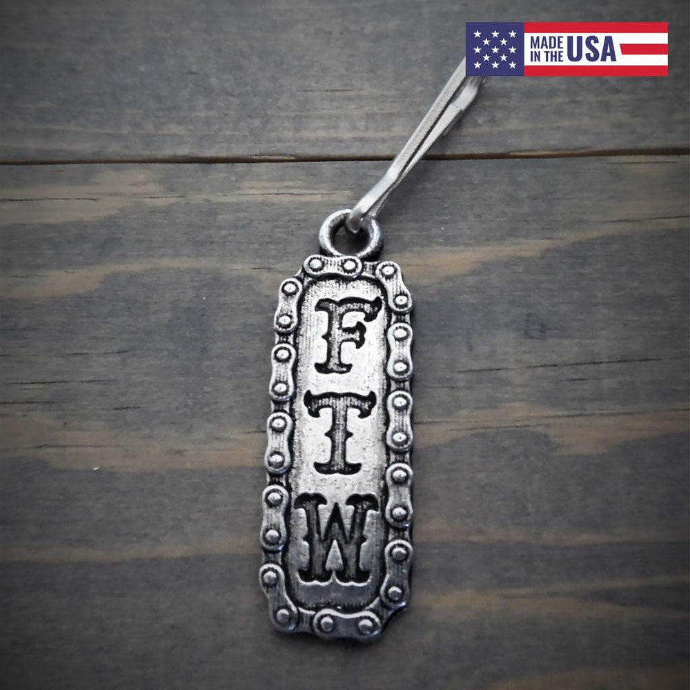 FTW Motorcycle Guardian Zipper Pull - Military Republic