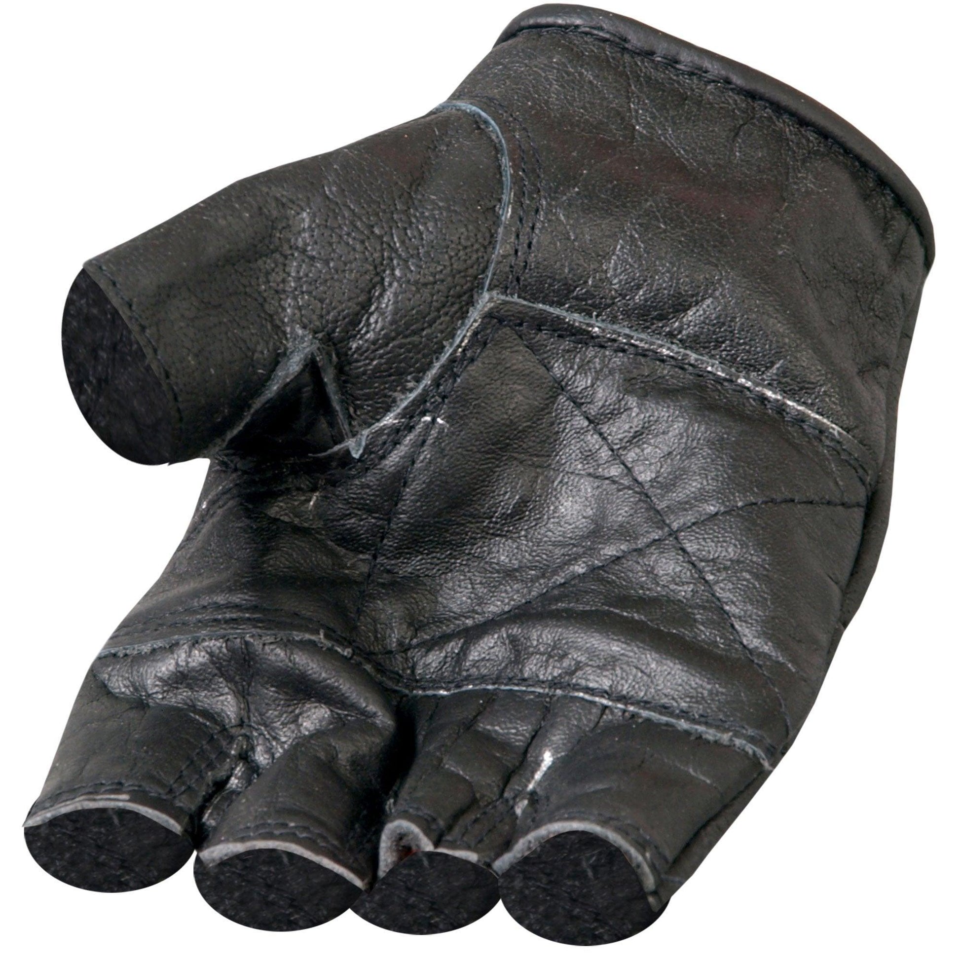 Fingerless Leather Padded Palm Gloves - Military Republic
