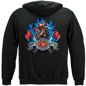 Fire Dog First In Last Out Firefighter Long Sleeve - Military Republic