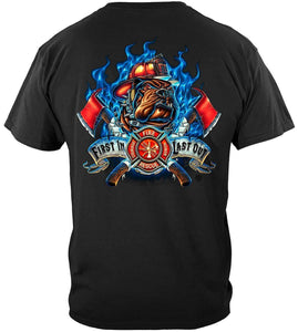 Fire Dog First In Last Out Firefighter Hoodie - Military Republic