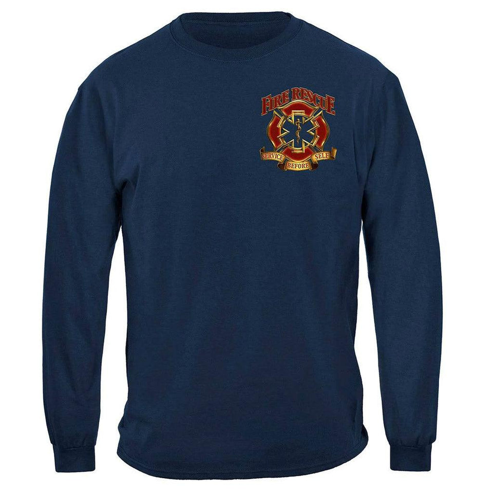 United States Fire Rescue Gold Shield Premium Long Sleeve - Military Republic
