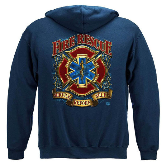 United States Fire Rescue Gold Shield Premium Hoodie - Military Republic