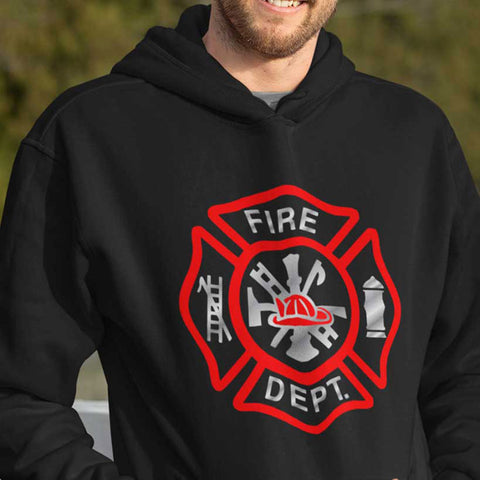Firefighter Red Logo Hoodie
