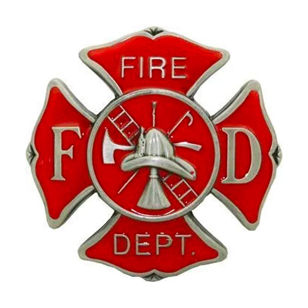 Fireman Firefighter Logo Crest Zinc Alloy Belt Buckle - Military Republic