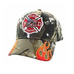 Firefighter First in Last Out - Fire Truck with Fire Streak Camo Cap - Military Republic