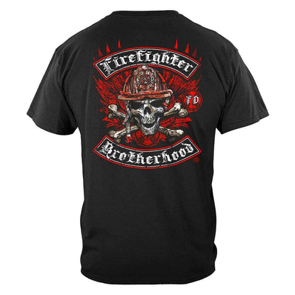 United States Firefighter Biker Cross Bones Premium T-Shirt - Military Republic