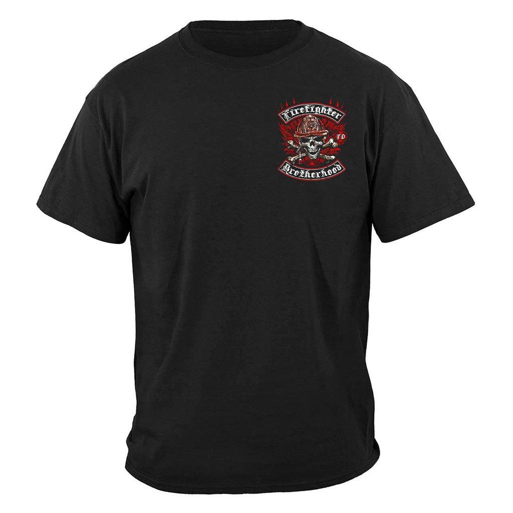 United States Firefighter Biker Cross Bones Premium Long Sleeve - Military Republic