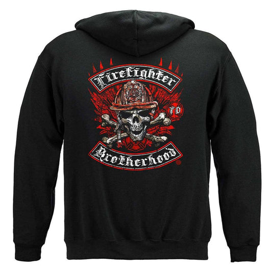 United States Firefighter Biker Cross Bones Premium Hoodie - Military Republic