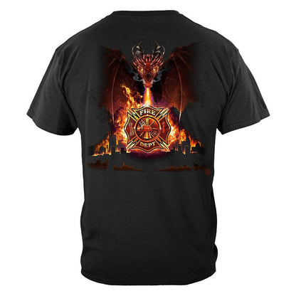 United States Firefighter City Dragon Premium T-Shirt - Military Republic