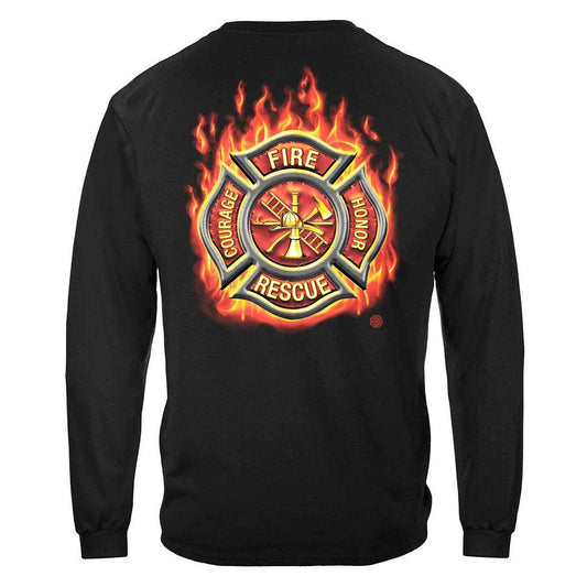 United States Firefighter Classic Fire Maltese Premium Long Sleeve - Military Republic