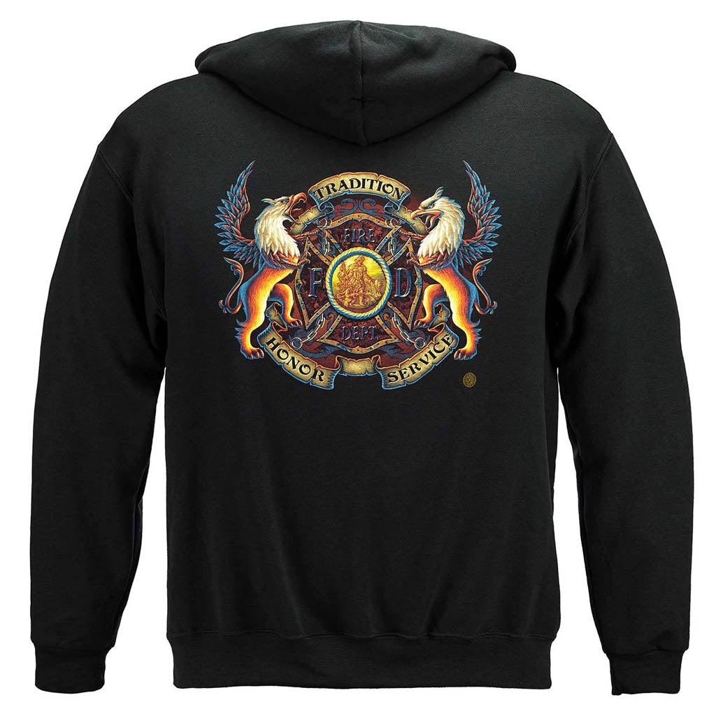 United States Firefighter Coat of Arms Premium Long Sleeve - Military Republic