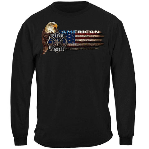 Firefighter Eagle And Flag Long Sleeve - Military Republic