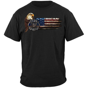 Firefighter Eagle And Flag T-Shirt - Military Republic