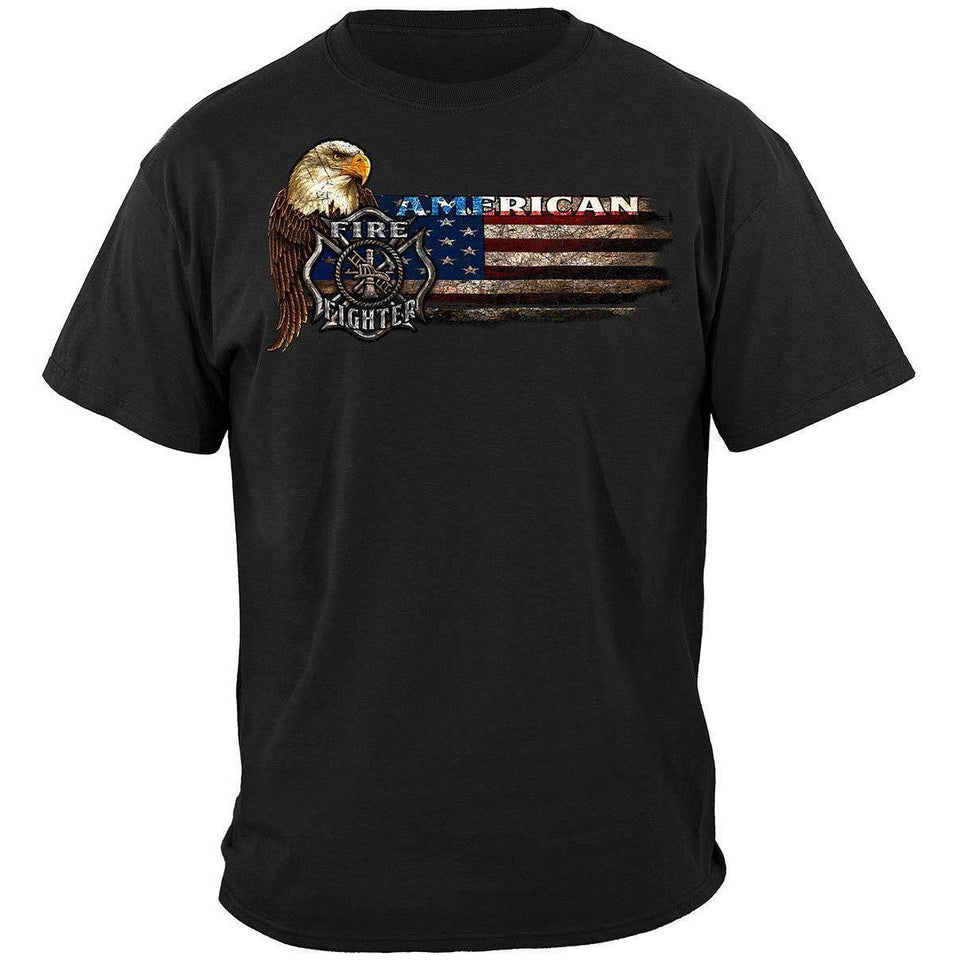 Firefighter Eagle And Flag Long Sleeve - Military Republic