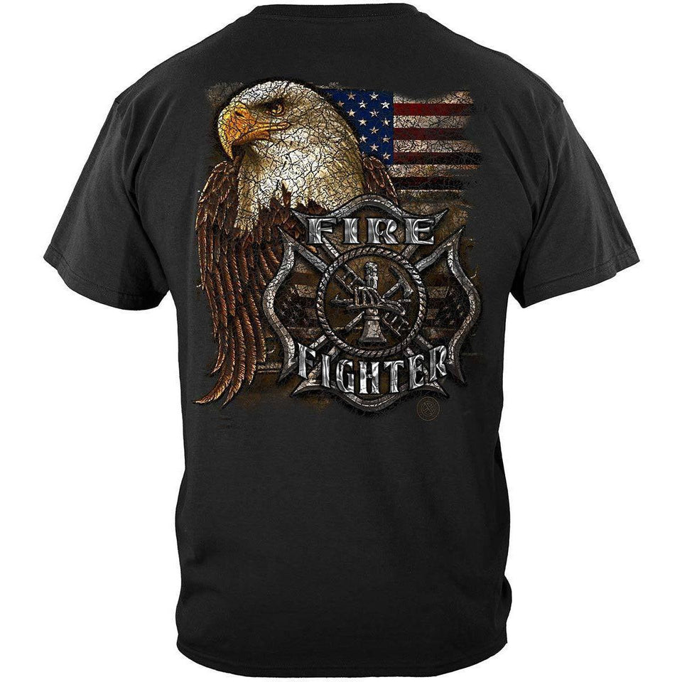 Firefighter Eagle And Flag Long Sleeve - Military Republic