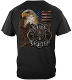Firefighter Eagle And Flag Hoodie - Military Republic